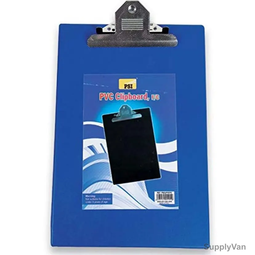 PSI Clipboard, PSCLPVCFC, F/S, PVC, Blue