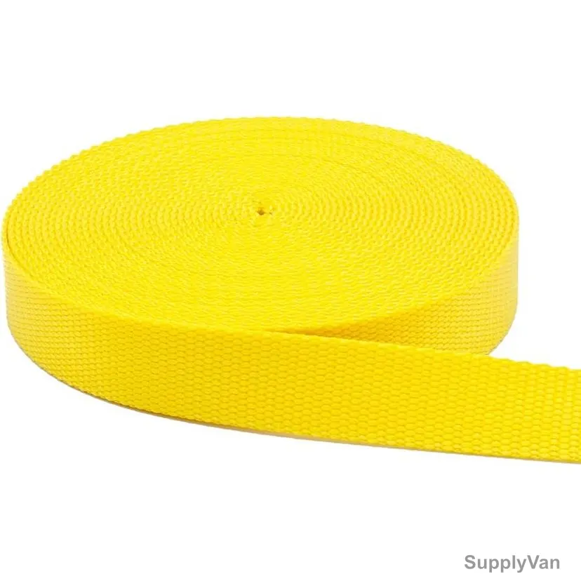 Webbing Tape, Nylon, 25MM Width x 100 Mtrs Length, Yellow — image 1