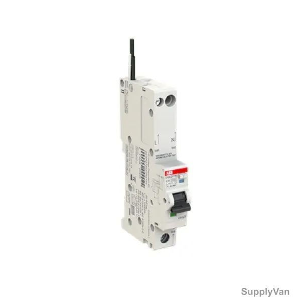 Abb Residual Current Circuit Breaker With Overcurrent Protection, DSE201-M-C16-A100-N-Black, Curve Type A, 1P+N, 100mA, 16A 