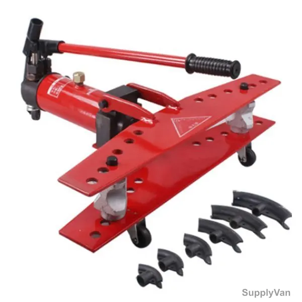 WASSERTEK Manual Hydraulic Pipe Bender, MBEND2, 2 Inch, Black and Red