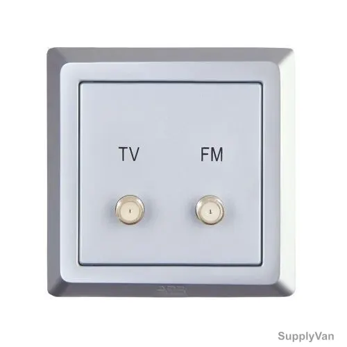 Abb TV and FM Socket Outlet, AC312-S, Concept BS, Thermoplastic, Silver