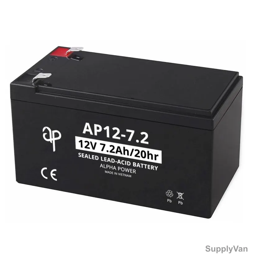 Alpha Power VRLA AGM Battery, AP12-7-2, 12V, 7.2Ah