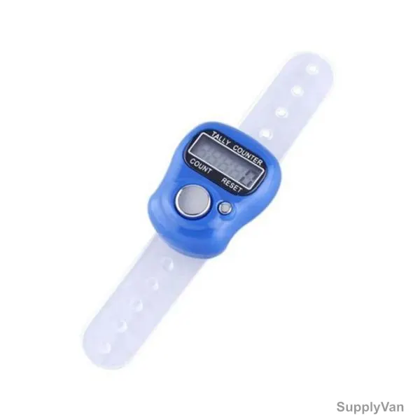 Digital Finger Ring Tally Counter, Plastic, 5 Digit, Blue