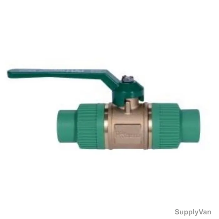 Raktherm Ball Valve, BV1-32, PPR, 32MM Dia, Green/Gold