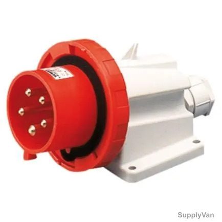 Gewiss 90 Deg Surface Mounting Socket Inlet, GW60430, IP67, 16A, 3P+E, White-Red