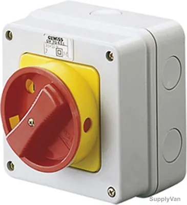 Gewiss Rotary Isolator Switch, GW70431, IP65, 16A, 2P, 114x114x71.5MM