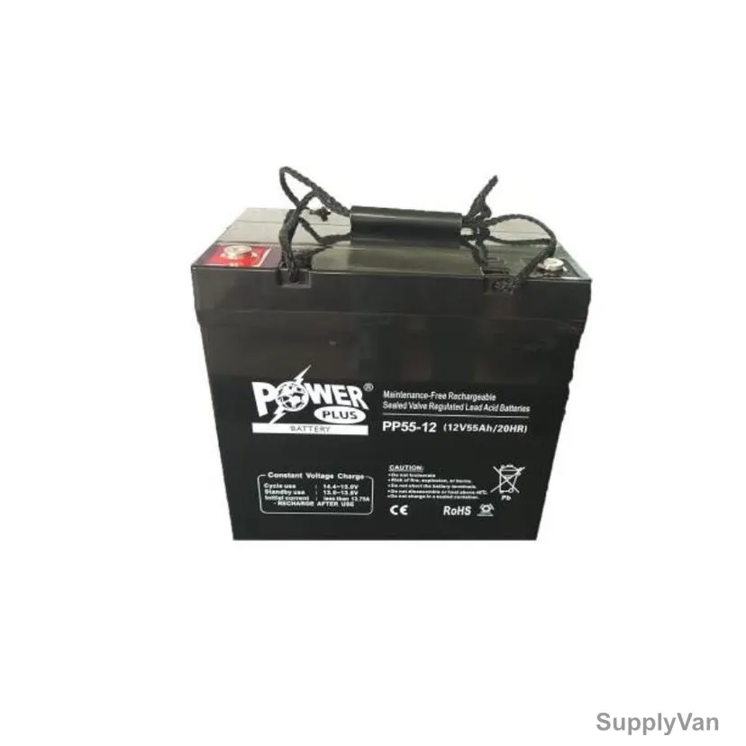Powerplus Lead Acid Battery, PP55-12, 12V, 55Ah/20Hr