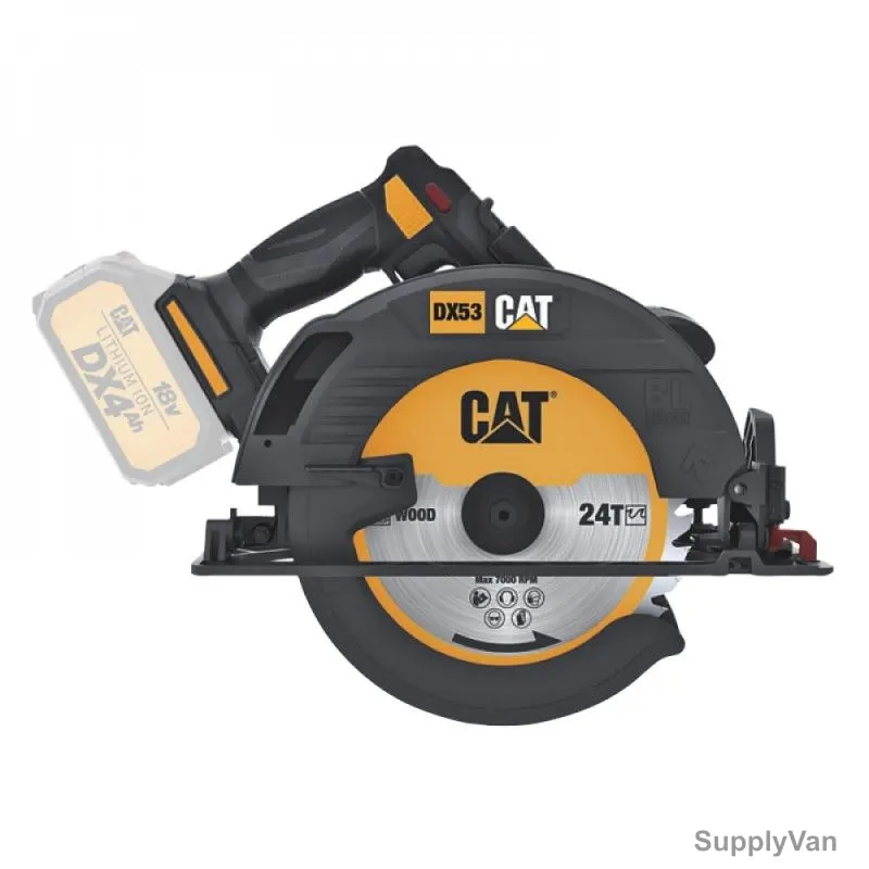 Caterpillar Cordless Brushless Motor Circular Saw, DX53B, 18V, 5500 RPM, 185MM Blade Dia