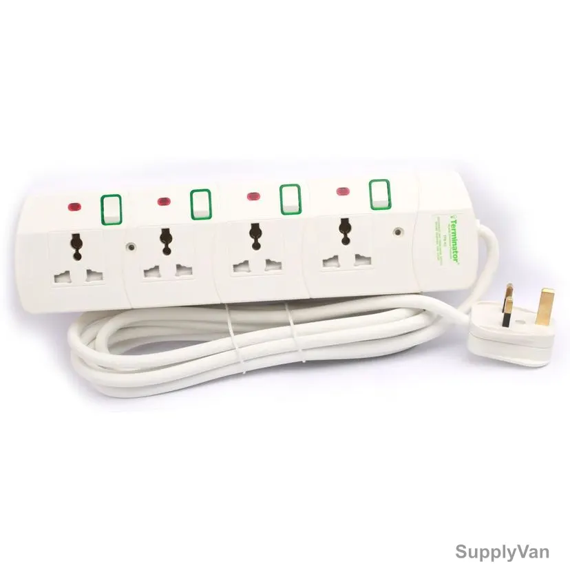 Terminator Universal Power Extension Socket, TPB-4G, 4 Way, 3 Mtrs, 13A — image 1