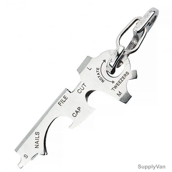 True Utility Multi Tool Keyring, TU-247, Silver