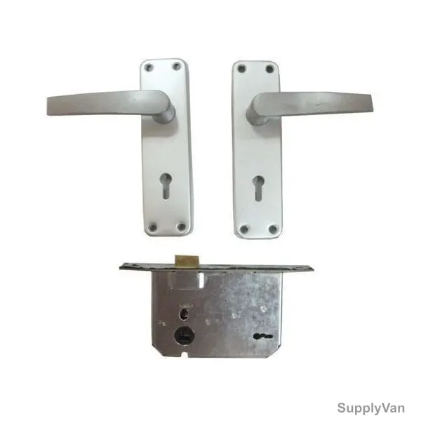 Vertex Door Lock With Handles, VXDH-EA33, Silver