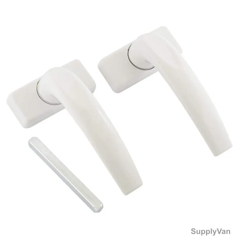 Tuf-Fix Door Handle, WL208W, Aluminium, White, PK10