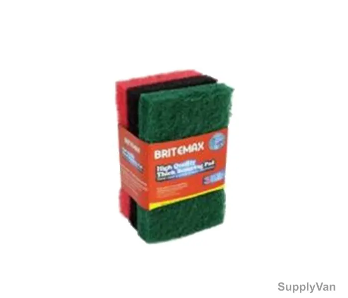 Britemax Thick Scouring Pad, BM 268 TSP, Multicolor, PK3