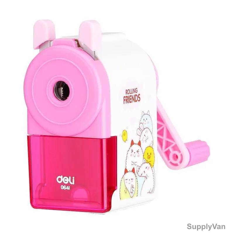 Deli Rotary Pencil Sharpener, E0641, 1 Hole, Pink