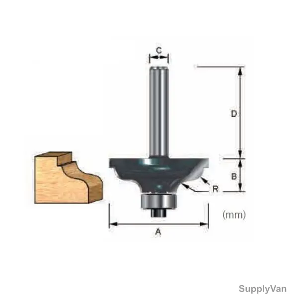 Makita Wavy Mold Router Bit, D-11695, 31.8x14.28MM