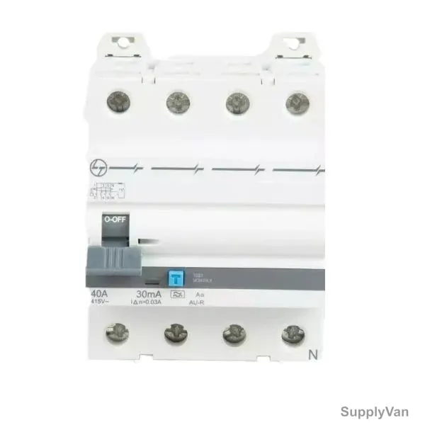L&T Earth-Leakage Circuit Breaker, AURAC410010, 4 Pole, 240/415V, 100A, 100mA — image 1