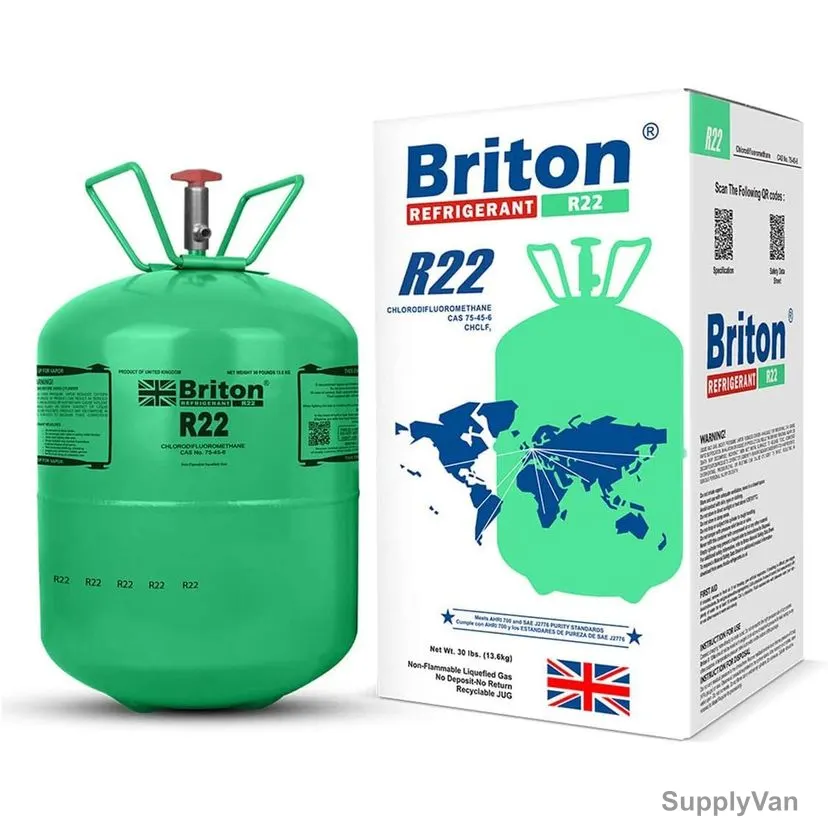 Briton Refrigerant Gas, BR-R22, 13.6 Kg, Green