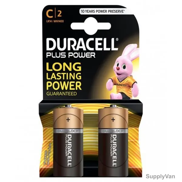 Duracell Alkaline Battery, LR14-C, 1.5V, 2 Pcs/Pack — image 1