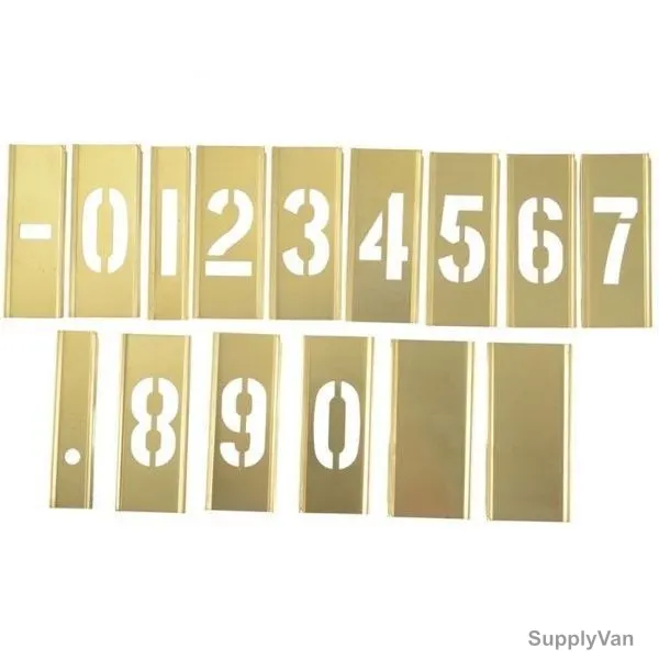 Clip On Stencil Set, 10007, Numbers, 3/4 Inch, Brass, 15 Pcs/Set