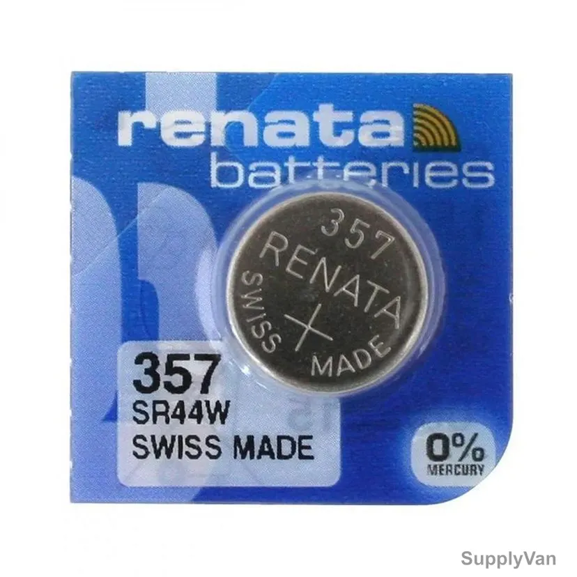Renata Coin Battery, SR44X1, Silver Oxide, 1.55V, 190mAh