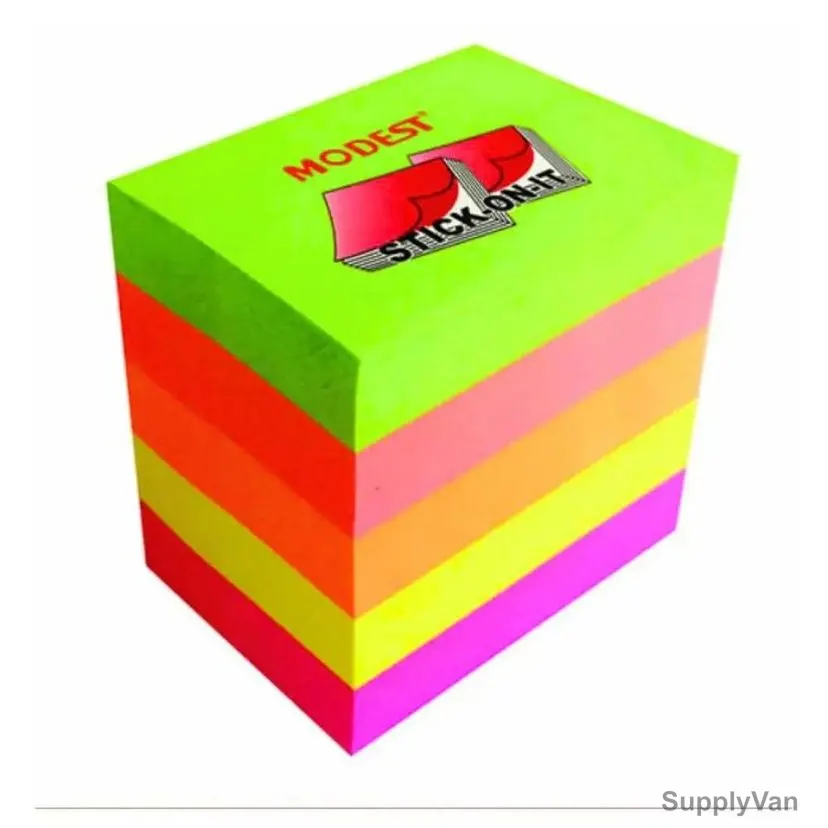Modest Sticky Note, MS6530N, 1.5 Inch Width x 2 Inch Length, Neon Assorted, 5 Pads/Pack
