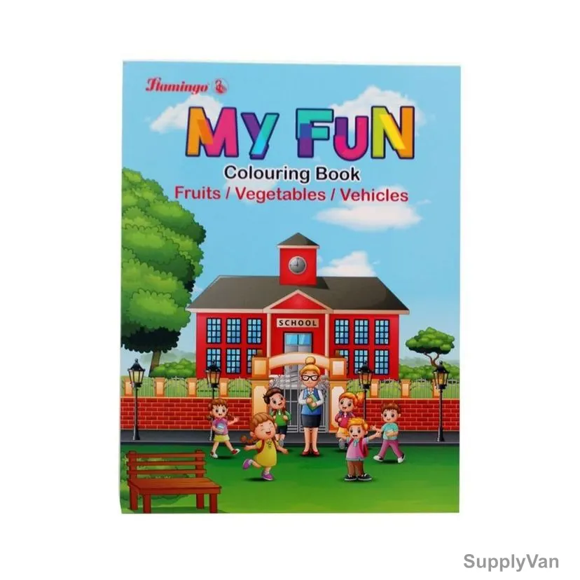 Flamingo Coloring Book Alphabet, Fruits/Vegetables/Vehicles — image 1