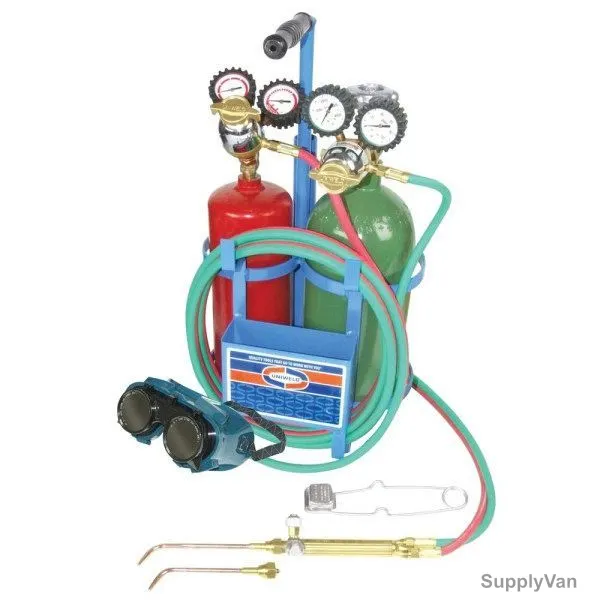 Uniweld Brazing and Welding Outfit With Metal Carrying Stand and Tanks, K23C-T — image 1