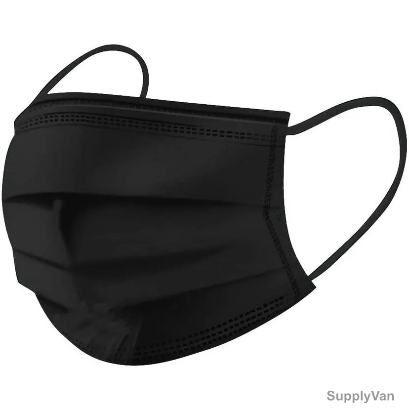 Disposable Face Mask, 3 Layer, Black, 50 Pcs/Pack