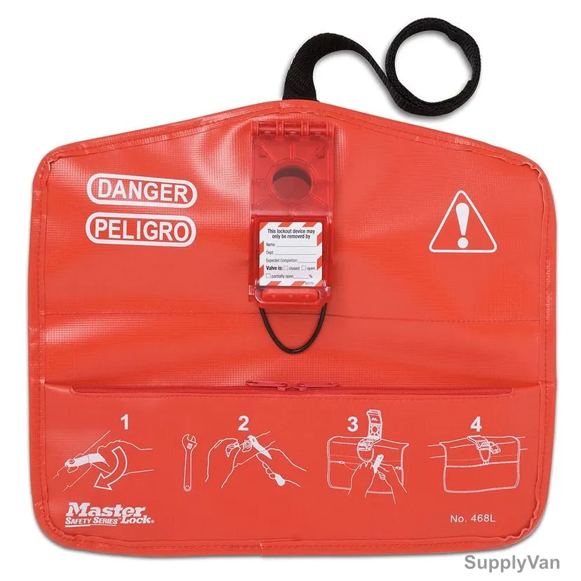 Master Lock Seal Tight Handle-Off Ball Valve Lockout, ML468L, Red — image 1