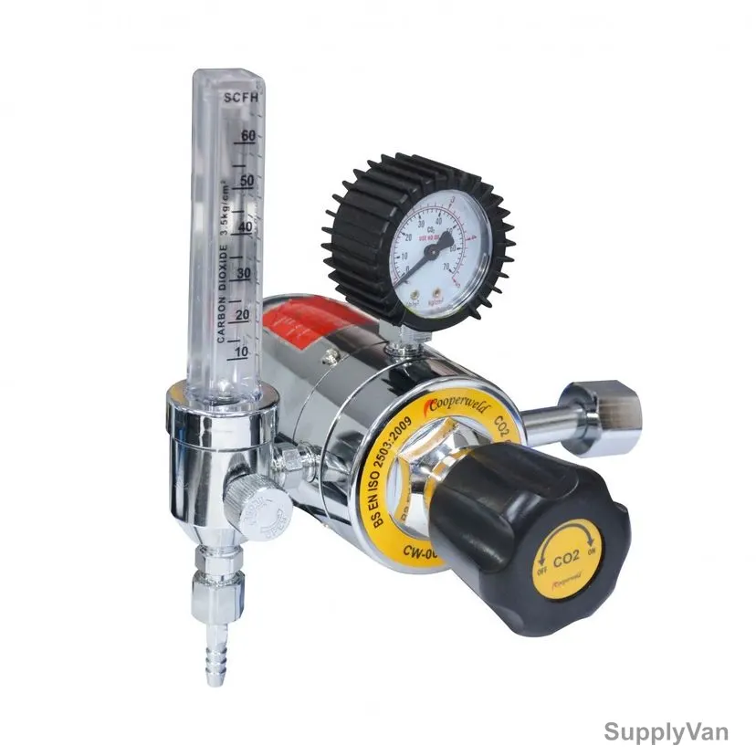 Cooperweld CO2 Regulator With Heater, CW-009, 220V, 0-60 SCFH Flow, 150 Bar