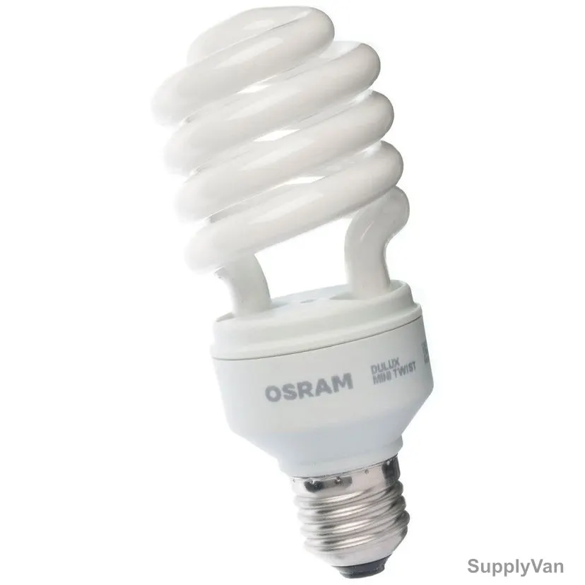 Osram Mini Twist Fluorescent Lamp, Duluxstar, 23W, E27, 6500K, Cool Daylight