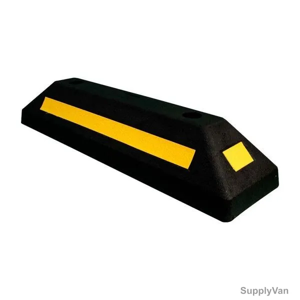 Heavy Duty Wheel Stopper, AE-20003-B, Rubber, 150MM Height x 100MM Width x 570MM Length, Black/Yellow — image 1