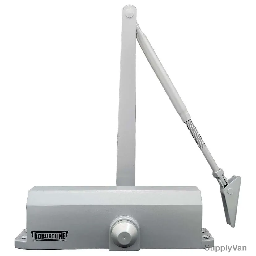 Robustline Automatic Adjustable Door Closer, P3816, Aluminium Alloy, 15-150 Kg Weight Capacty, Silver