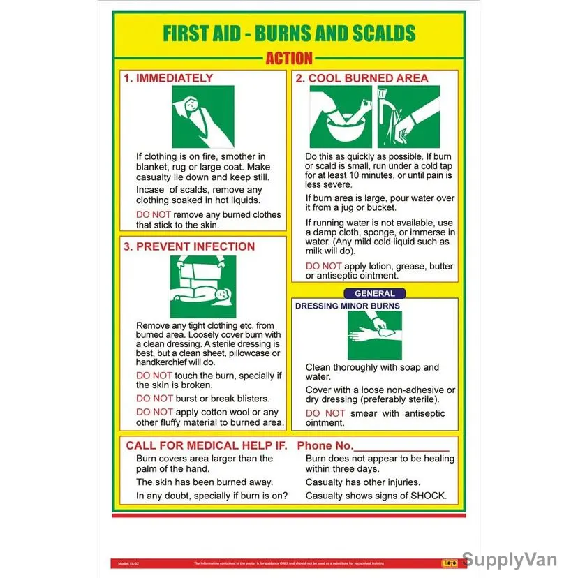 Loto-Lok First Aid Poster, FA-03, Vertical, 600 x 450MM