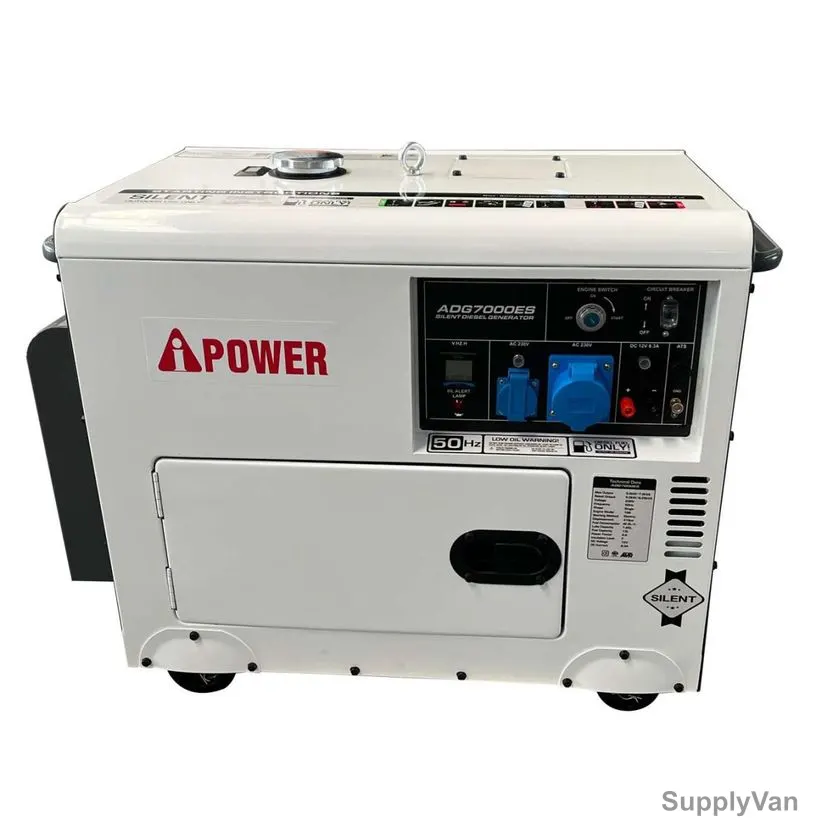 AiPower Silent Diesel Generator, ADG7000ES, 5500W, 9 HP, 13 Ltrs, 418CC