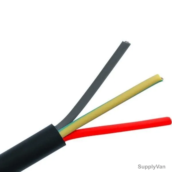 RR Kabel Three Core Cable, PVC, 4MM x 100 Mtrs, Black