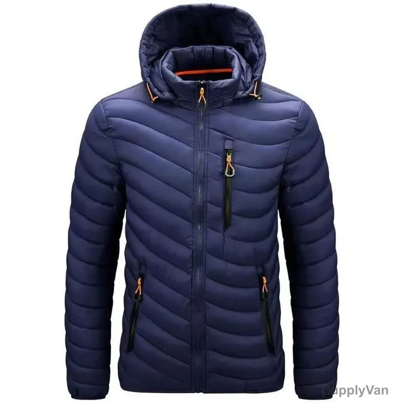 Boernisen Waterproof Hooded Winter Jacket, Nylon/Polyester, 3XL, Navy Blue