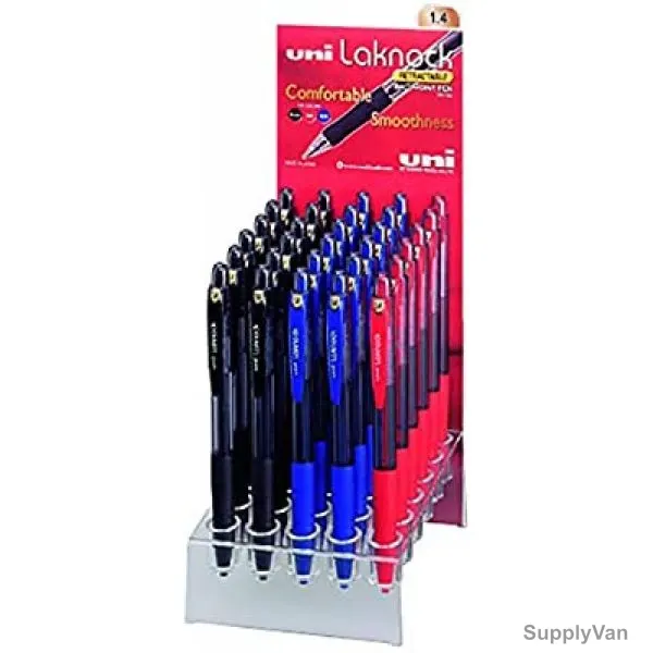 Uni-Ball Ball Point Pen, SN100B-30P, Laknock, 1.4MM Tip, Assorted Colors, 30 Pcs/Set