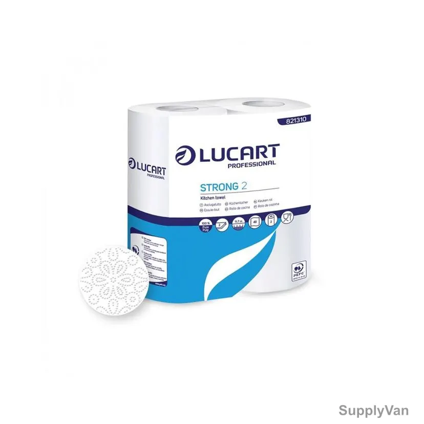 Lucart Kitchen Tissue Roll, TS31, 2 Ply, 48 Sheets, 12 Mtrs Length, White, 2 Pcs/Pack