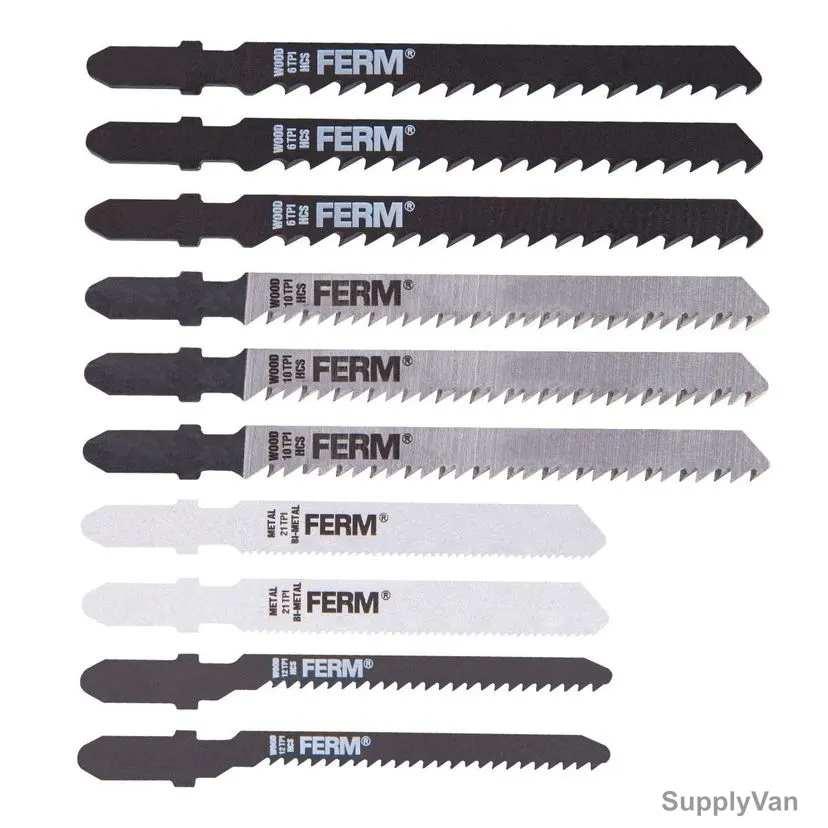 Ferm Jigsaw Blade Set, JSA1004, 10 Pcs/Set