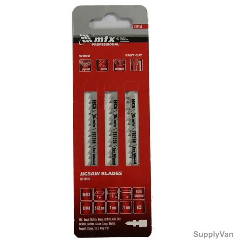 Mtx Jigsaw Blade, 782159, HCS, T244D, 75 x 4MM, 3 Pcs/Pack — image 1
