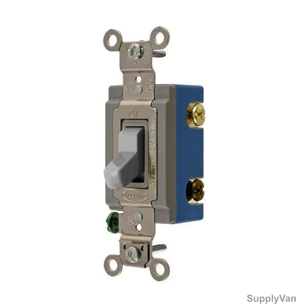 Hubbell 4 Way Toggle Switch, HUBHBL1204GY, 15A, 120-277VAC