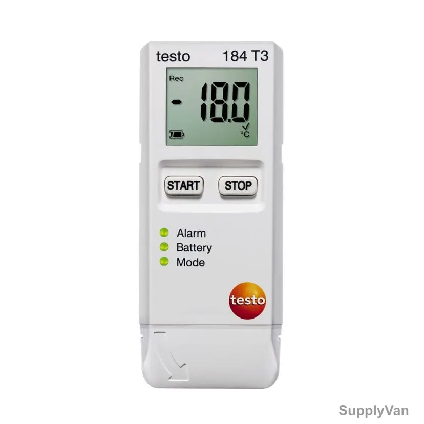 Testo Temperature Data Logger, 184-T3, 1-Channel, -35 to +70 Deg.C