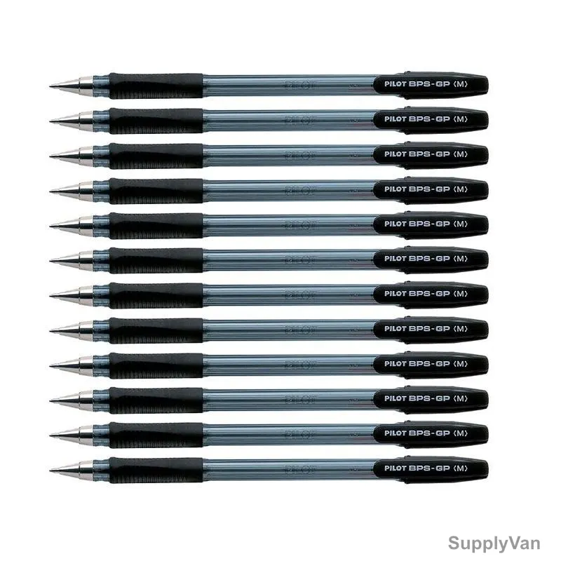 Pilot Ballpoint Pen, BPS-GP-M-B, Super Grip, 1MM, Black, PK12