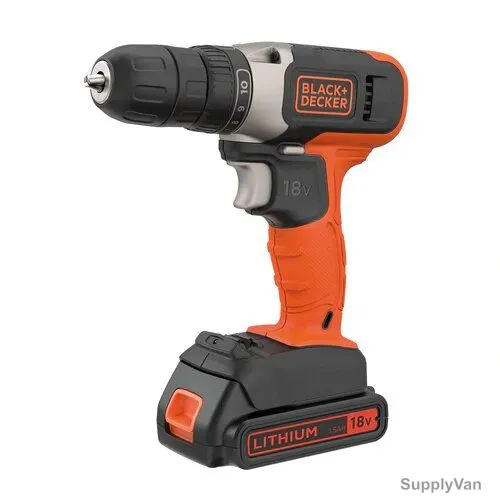 Black and Decker Drill Driver, BCD001C2K-GB, 18V, 600RPM — image 1