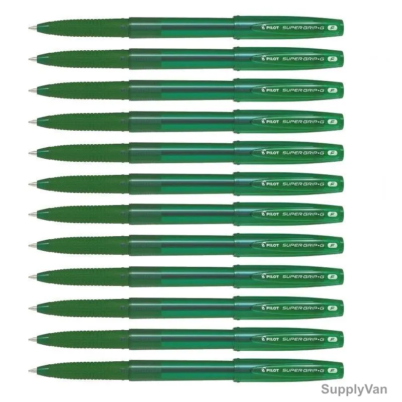 Pilot Ballpoint Pen, BPS-GGF-G, Super Grip G, 0.7MM, Green, PK12