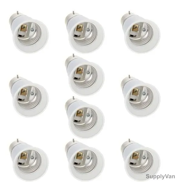 Lamp Holder, B22 to E27 Base, White, 10 Pcs/Pack — image 1