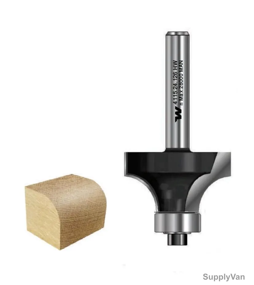 Witox Rounding Over Router Bit W/ Ball Bearing, 4115.24.126, TC, 24.7 x 12.7MM — image 1