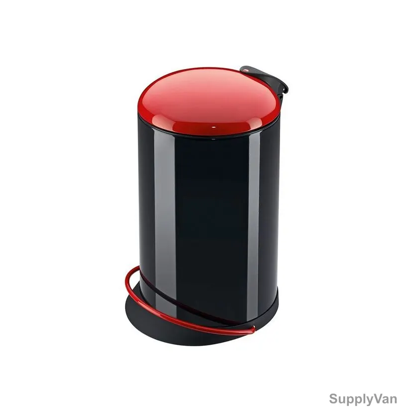 Hailo Pedal Waste Bin, HLO-0516-920, TopDesign M, 13 Litres, Black and Red