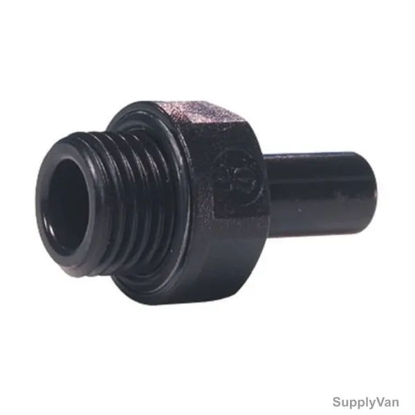 John Guest Straight Threaded Adaptor, PM051203E, R-3/8 Inch Male Thread, 12MM Outer Dia, 10 Pcs/Pack